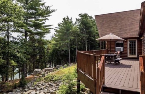 Wiscasset House | Summer & Fall availability! Private Coastal Log Cabin, view of the Maine Coast.