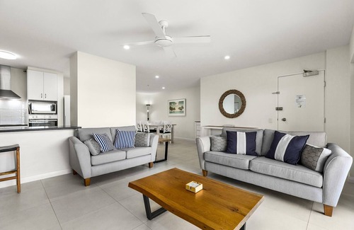 Noosa Heads Apartment | Sundowner 3 - A fantastic view over Laguna Bay to the Noosa North Shore beach.