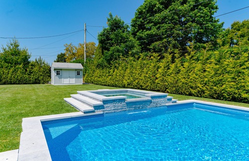 Orient Point House | Sunny home near private community beach with private pool, pool spa, backyard