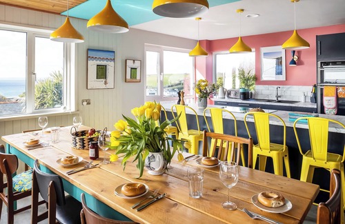 Porthleven House | Sunset Beach House, Porthleven, with panoramic sea views. Comfortably sleeps 10