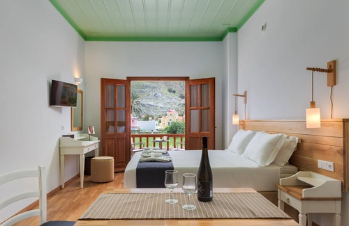 Pedi Apartment | Superior Apartment with Private Veranda and Sea View A, Symi