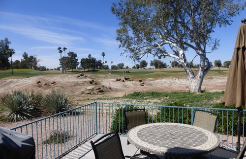 Superstition Lakes Condo | Superstition Lakes Condo on Golf Course - Large Patio with Hole #18 Views!