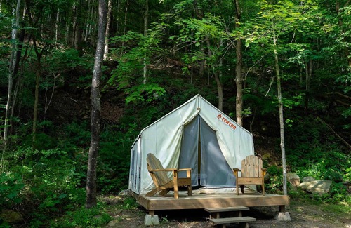 Ansted RV Rental | Tentrr State Park Site - WV Hawk's Nest State Park - Site D - Single Camp