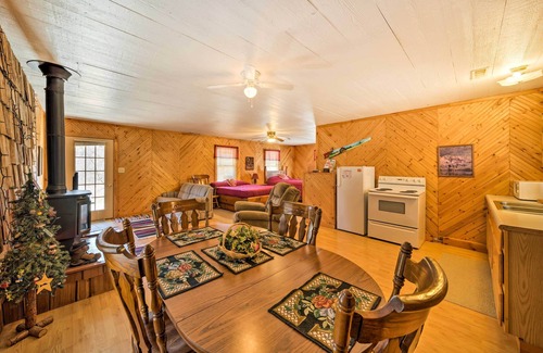Bellevue Apartment | 'The Burgundy Cabin' Iowa Retreat: Pond & Fire Pit