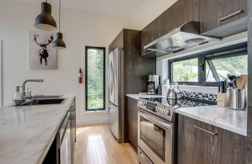 Sainte-Emelie-de-L'Energie Ski Chalet | The Rebel Chipmunk, waterfront with spa