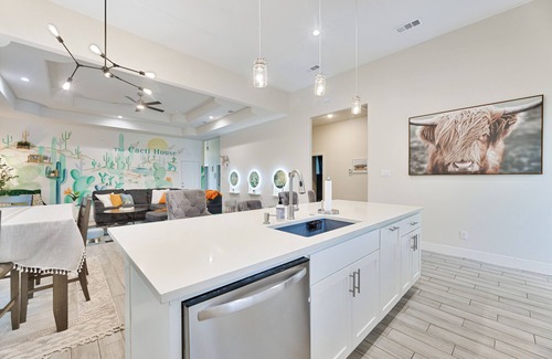 Cedar Crest House | The Cacti House - Hot Tub, Game Room, Cactus Mural, Minutes from Downtown Dallas