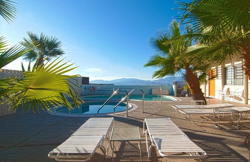 Desert Hot Springs Apartment | The Getaway 1BR #1: Pool, Mountain View, Kids/Pets welcome