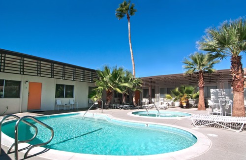 Desert Hot Springs Apartment | The Getaway 1BR #4: Pool, Mountain View, Kids/Pets welcome