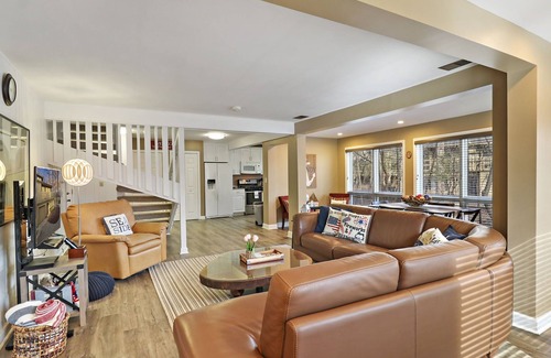 Fontana Condo | The Oaks Retreat |Abbey Springs Resort |Upper & Lower Living Rooms |Wraparound Deck |Pool |Beach