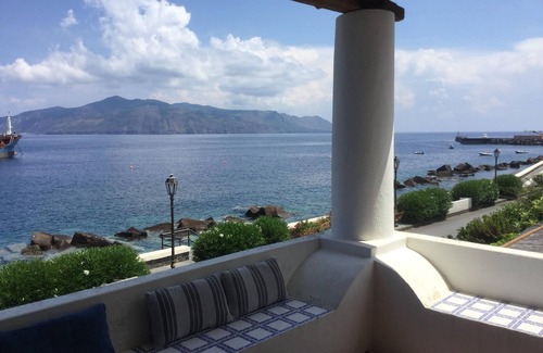 Santa Marina Salina Apartment | The terrace on the sea