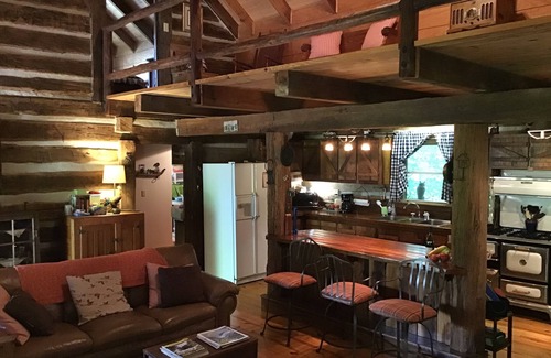 Dugspur House | Tranquil retreat, log home with lovely stream, Hillsville/Floyd VA