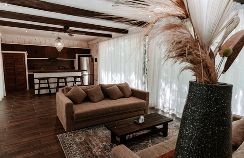 Chemuyil Villa | Tulum Jungle Villa 2BR and 2 Sofas in Living Room, complete with full bathrooms!