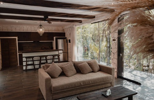 Chemuyil Villa | Tulum Jungle Villa 2BR and 2 Sofas in Living Room, complete with full bathrooms!