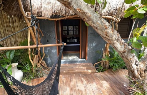 Chacchoben House | Tulum private front beach jungle Bungalow. Unique experience!
