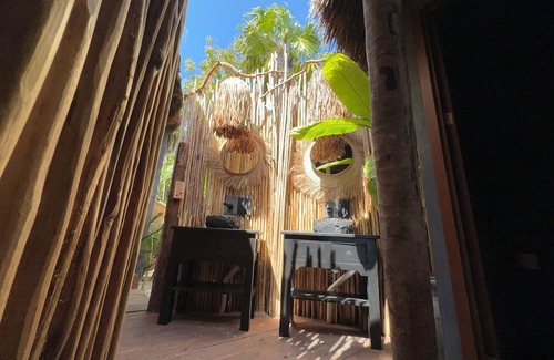 Chacchoben House | Tulum private front beach jungle Bungalow. Unique experience!