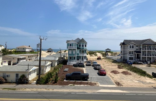 Nags Head House | Turning Tide: Semi-Oceanfront, private pool & hot tub, rec room with pool table!