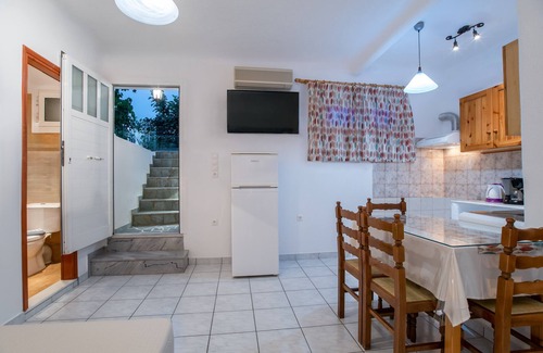 Paros Apartment | Two-Bedroom Apartment without Kitchen (5-6 Adults) Semi Basement, near Beach.
