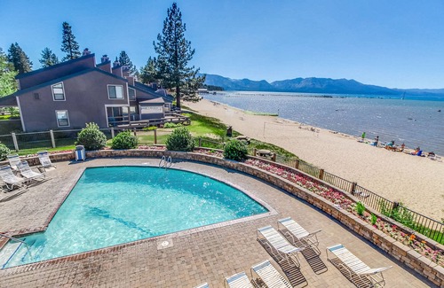 South Lake Tahoe Condo | Two bedroom Townhome w/ loft, private beach, pools, hot tub, sauna, resort fun!