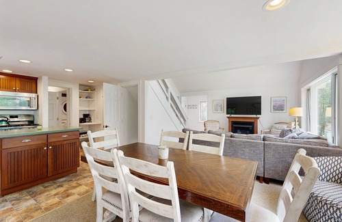 Intervale House | Two-level home near Story Land with deck, firepit & W/D