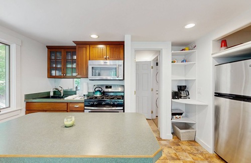 Intervale House | Two-level home near Story Land with deck, firepit & W/D