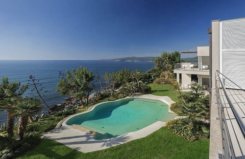 Fertilia Villa | Villa Amenea: A charming and bright two-story villa built directly above the sea, with Free WI-FI.