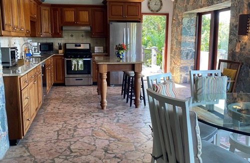 Great Cruz Bay House | Villa Bijou - Stonework w/conch shells, A/C throughout, Pool, Solar Power backup
