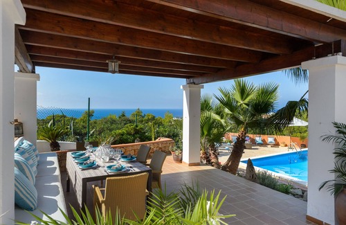 Cala Vadella Villa | VILLA CAN COSTA - Private villa with pool & WIFI. Stunning sea views sunset in Cala Vadella beach