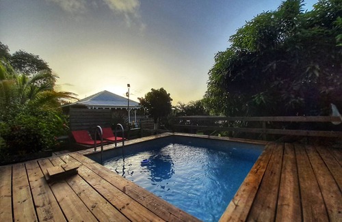 Le Vauclin Apartment | Villa Fleurs des Iles: Studio Bwa Banbou, cozy studio with sea view.