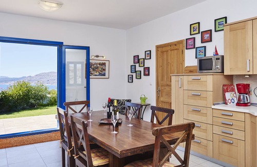 Pefkos Villa | Villa for six. Large pool, sea views, lawned gardens. Near beach and amenities.