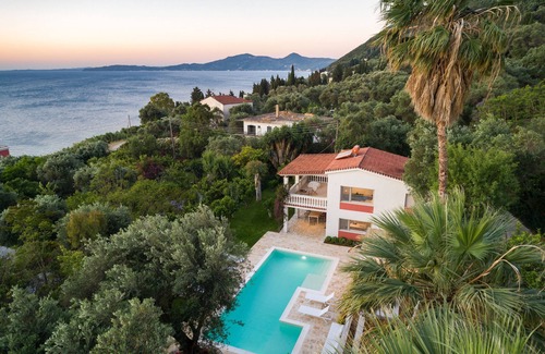 Dafnata Villa | Villa Sol - private pool, stunning sea views, fast internet, sleeps 6+