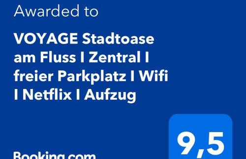 Kempten Apartment | VOYAGE Stadtoase am Fluss I Zentral I freier Parkplatz I Wifi I Netflix I Aufzug