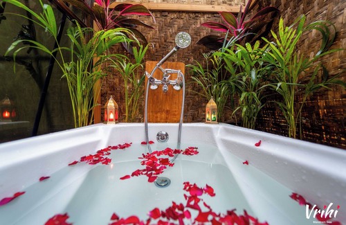 Mandrem Resort | Vrihi Boutique Resort: Nirja: Open-air Hot Tub: Luxury A-Frame: Mandrem Beach