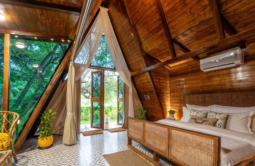 Mandrem Resort | Vrihi Boutique Resort: Nirja: Open-air Hot Tub: Luxury A-Frame: Mandrem Beach