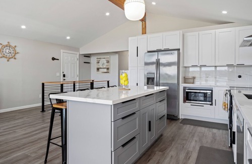 Kingston House | Waterfront Home for 6: Private Beach, Hot Tub, Fire Pit & Game Room