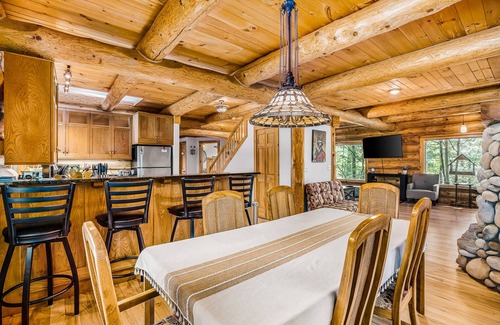 Thompsonville House | Waterfront home on Betsie River with hot tub & sauna near skiing at Crystal Mtn