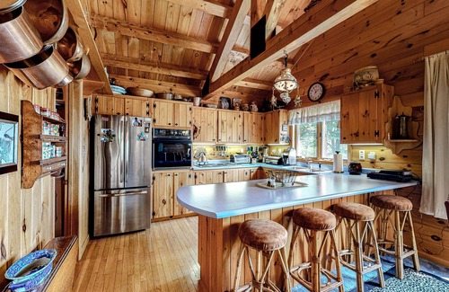Northeast Somerset House | Waterfront Home on Moose River with Firepit, Porch, Pool Table, Great River View