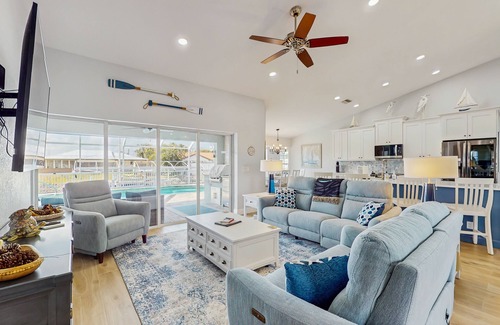 Charlotte Park House | Waterfront home with saltwater pool, firepit, boat access, and dock