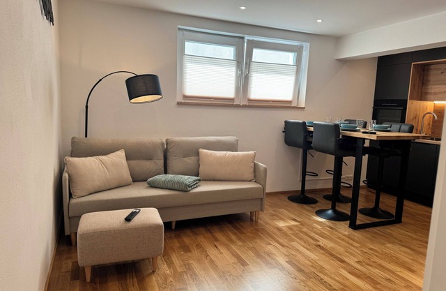 1,5-room, top equipped, 4 pers., basement, parking lot, self check-in