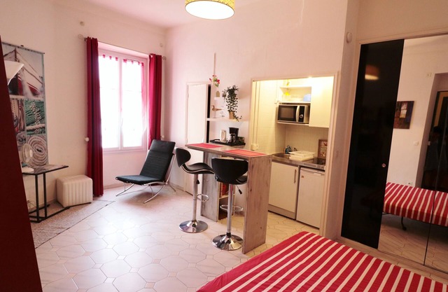 100 meters from the beaches and in town