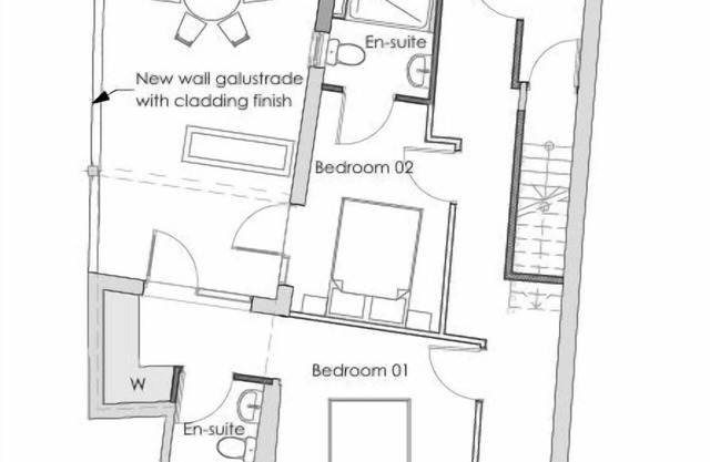 3 bed, 3 bath apartment, can be split into 3 units