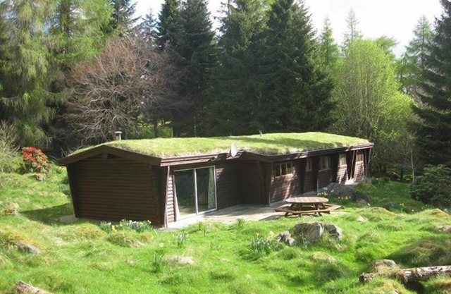 3-bedroom log house set in woodland in the heart of Highland Perthshire
