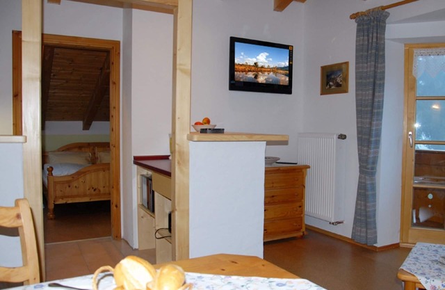 3. Fewo Hochplatte, 38 qm, 1-4 Pers., 1 Schlafzimmer, 1 Wohnschlafraum, Balkon, 1 OG