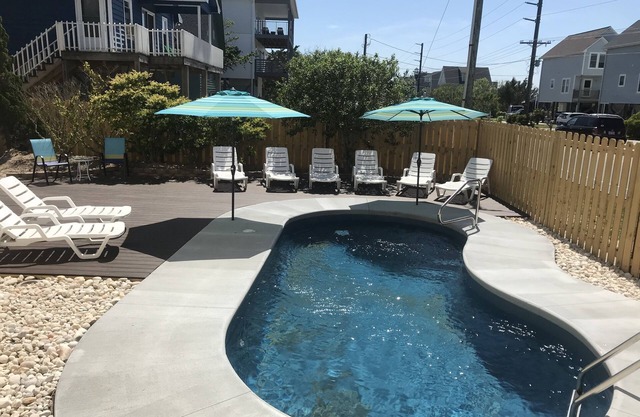 5 bedrooms, 4 baths, 2 half baths, private pool & private beach access