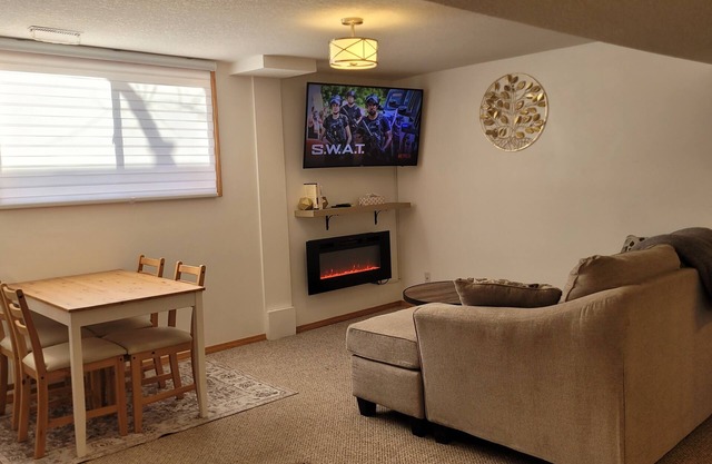 5 minute walk to Henderson Lake!nCozy 3 bedroom basement suite w/private patio.