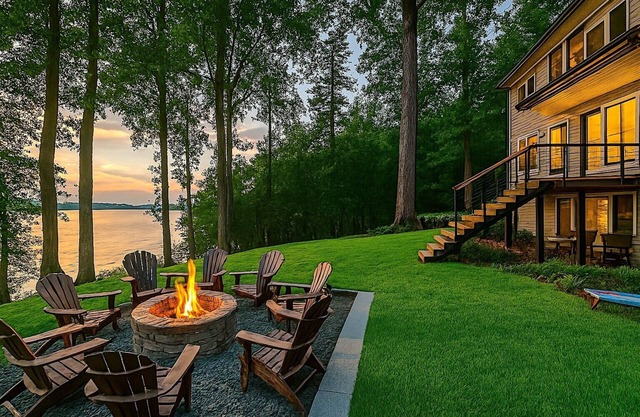 5BR Luxe Lakefront: Spa, Kayaks, Pickleball, Dock