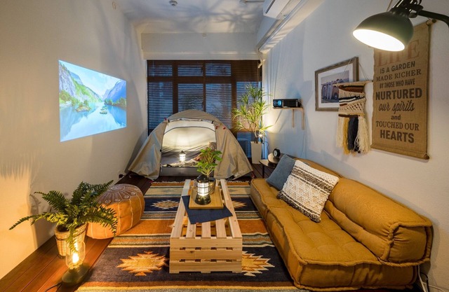 A room where you can enjoy camping With a projec/Ishigaki City Okinawa
