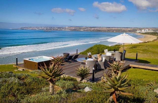African ocean mansion on the beach