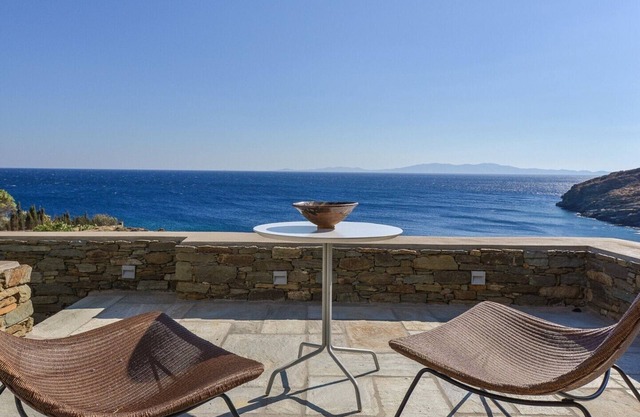 Alluring Tinos See Front Suite | Myrrini Suite | Breathtaking Sea Views | Private Furnished Terrace | Pet Friendly | Shared Outdoor Pool | Prime Location | Agios Romanos