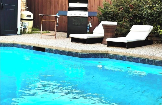 awesome pool house with gym and spa