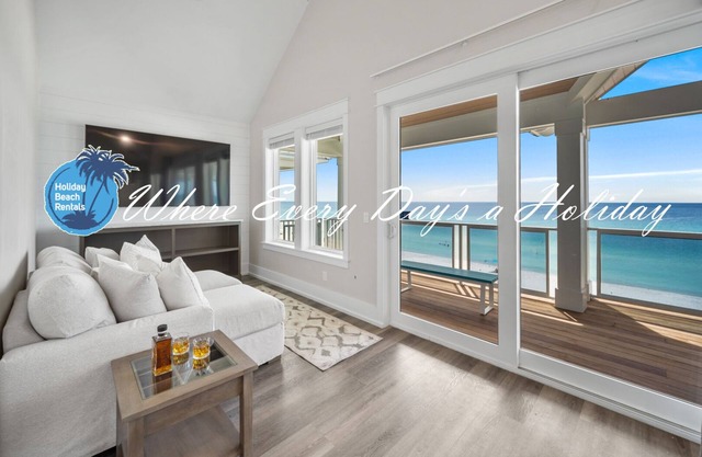 "Beach Buzz" Perfect Beachfront Home with Direct Beach Access, Private Pool, Theater Room, Putting Green + More!